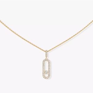 Messika Move Uno Pave LM Necklace Yellow Gold